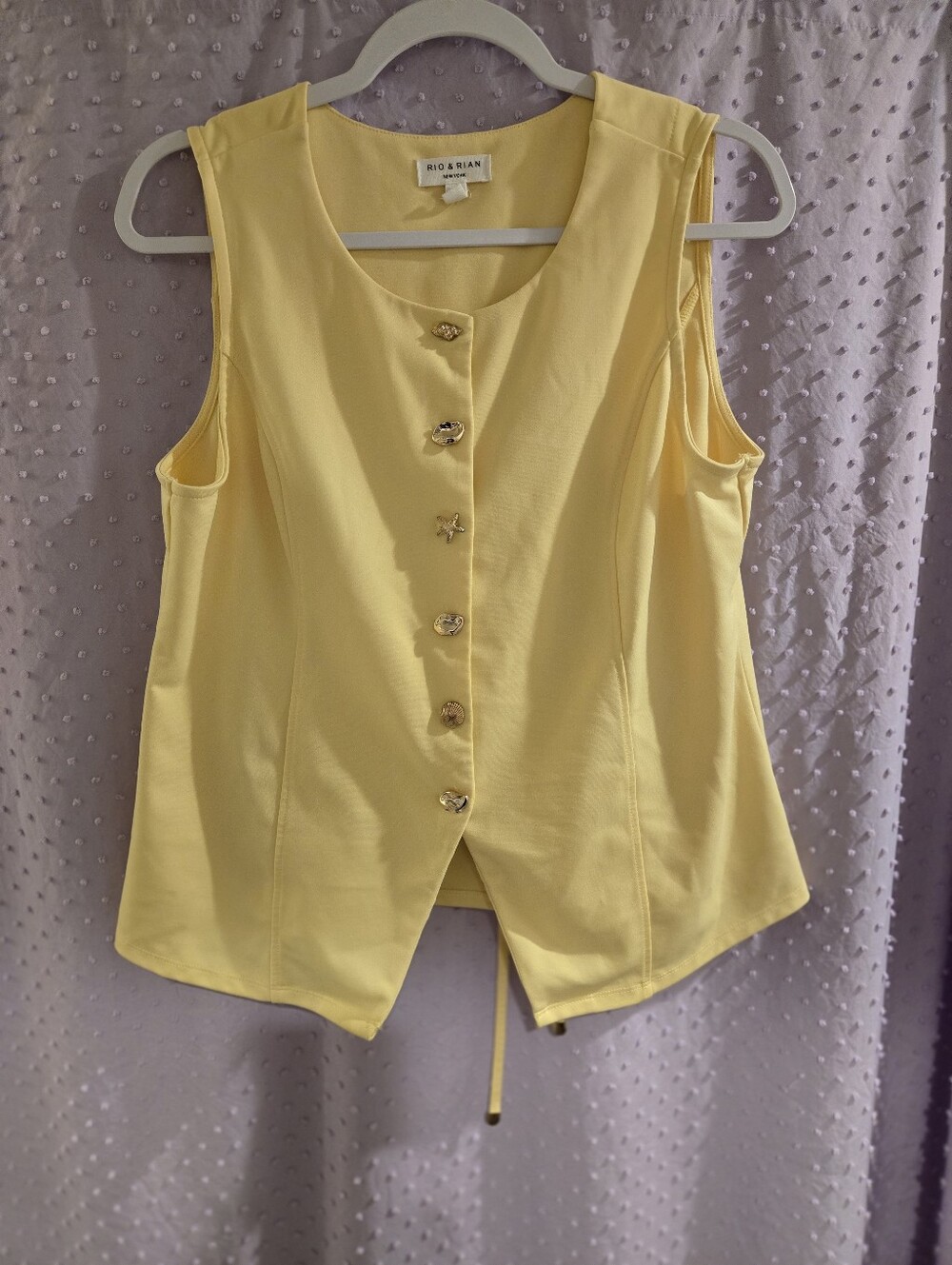 Yellow Sleeveless Button-Front Top